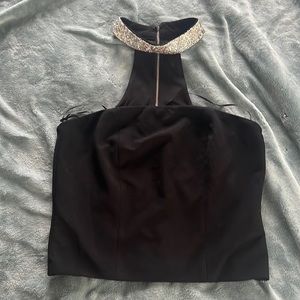Never worn lulumary black halter crop top